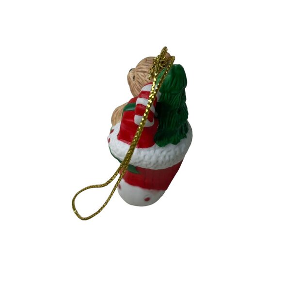 3 Pc Vintage Christmas Ornaments Ceramic Teddy and Friends u - Picture 11 of 15